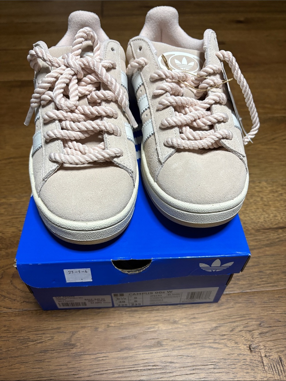 adidas Campus Suede Sneakers - Pale Pink & White